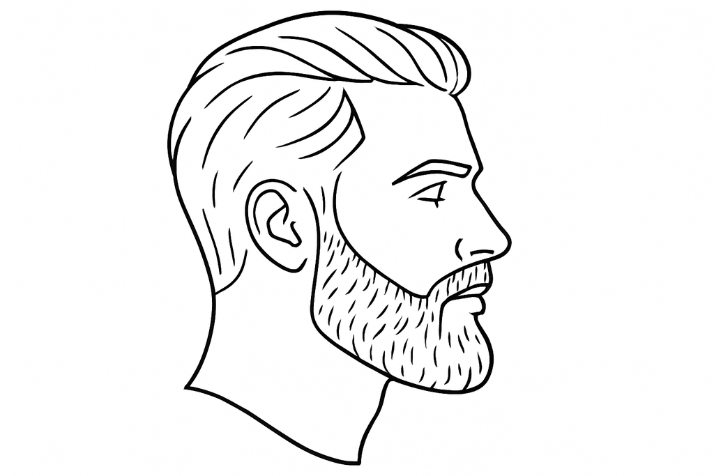 outline of a groomed beard 